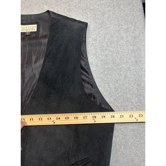 Ivy Club Classics Men’s Large Leather 4 Button Vest Black Velvet Satin‎ - Picture 6 of 12
